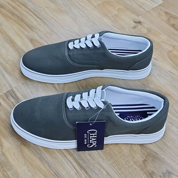 🔹️NWT Chaps Olive Chase Canvas Lace-up Sneakers Men's 10.5 - Picture 7 of 12